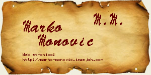 Marko Monović vizit kartica